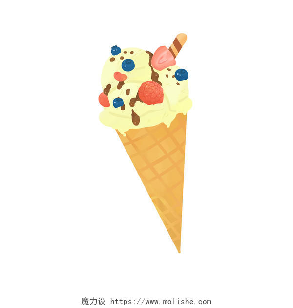手绘夏季卡通冰淇淋元素夏天夏日夏季